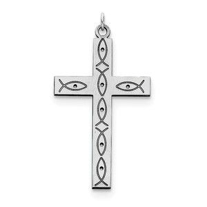 Sterling Silver Laser Designed Cross Pendant