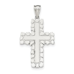Sterling Silver Polished Outlined Cross Pendant