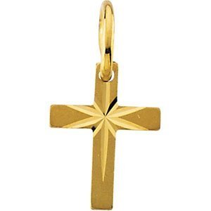 14K YELLOW GOLD CHILD S CROSS PENDANT W STAR