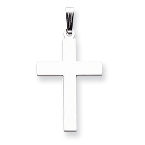 14k White Gold Polished Cross Pendant