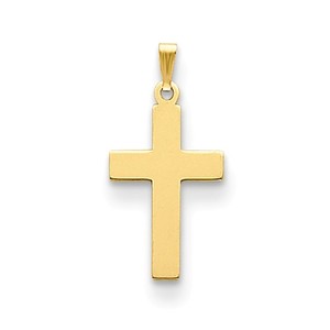14K Polished Cross Charm