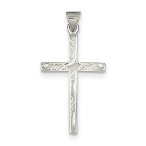 Sterling Silver Textured Cross Pendant
