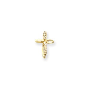 14k AA Diamond Passion Cross Pendant