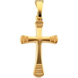 14K Yellow Gold CROSS PENDANT W DESIGN