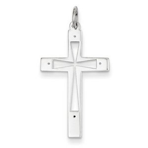 Sterling Silver Laser Designed Cross Pendant