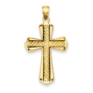 14k Twisted Cross Pendant