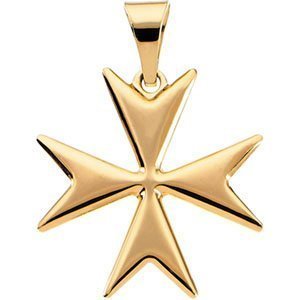 14K Yellow Gold MALTESE CROSS PENDANT
