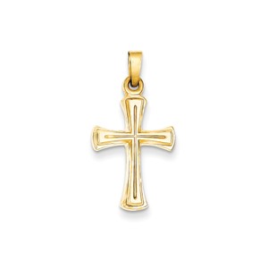 14k Hollow Cross Pendant