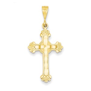 14k Budded Cross Pendant