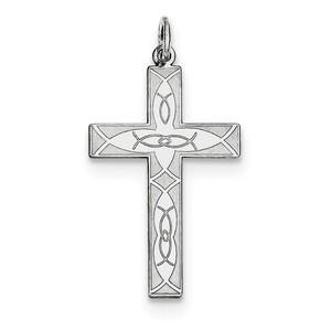 Sterling Silver Laser Designed Cross Pendant
