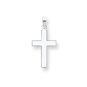 14k White Gold Polished Cross Pendant