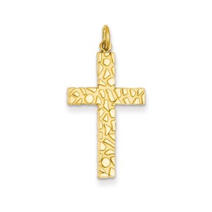 14k Nugget Style Cross Pendant