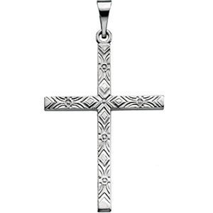 14K White Gold CROSS PENDANT