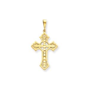 14k Diamond cut Celtic Cross Pendant