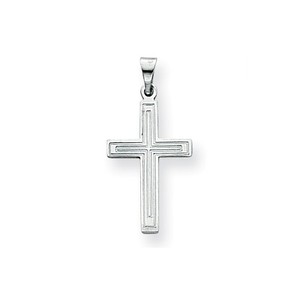 14k White Gold Cross Pendant