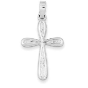 Sterling Silver Polished and Textured Cross Pendant