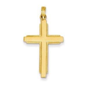 14K Solid Cross Pendant