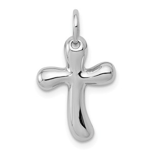 14k White Gold Small Freeform Cross Pendant