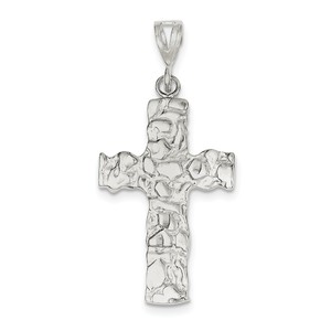 Sterling Silver Nugget Cross Pendant