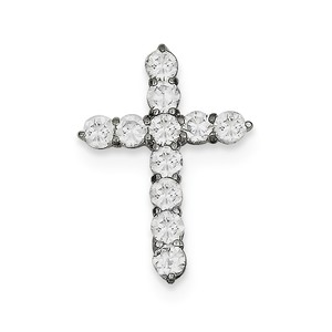 Sterling Silver CZ Cross Pendant