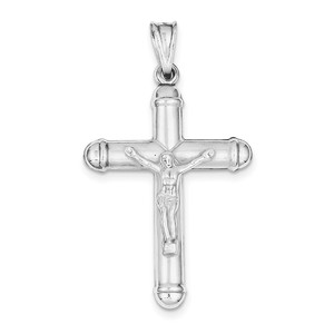 Sterling Silver Rhodium plated Reversible Crucifix Pendant
