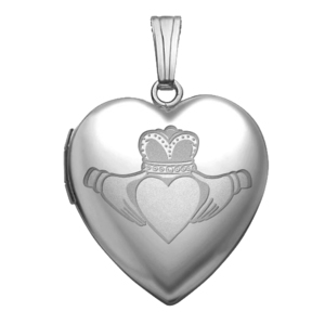 Sterling Silver   Sweetheart  Celtic Claddagh Locket