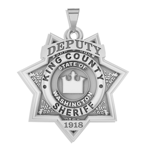 Personalized King County Washington Sheriff Badge with Rank and Number