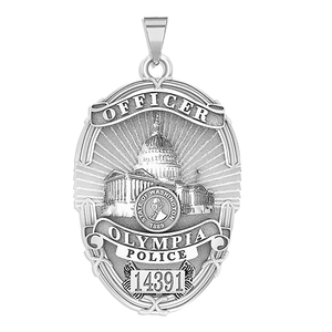 Personalized Olympia  Washington Police Badge with Your Rank and Badge Number