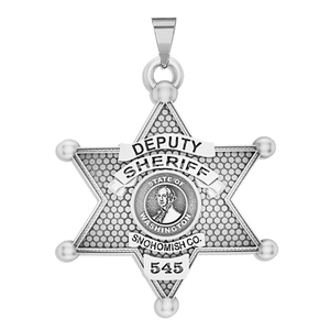 Personalized Snohomish County Washington Sheriff Badge with Rank and Number