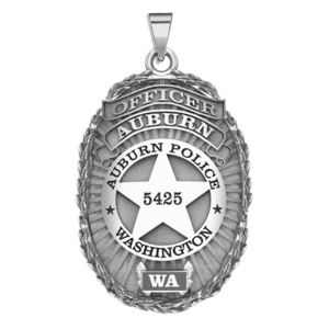 Personalized Auburn  Washington Police Badge with Your Rank and Badge Number