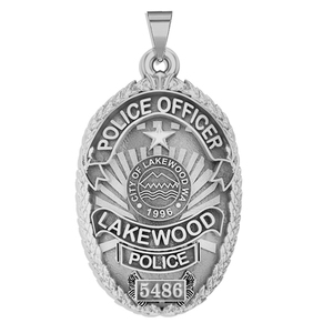 Personalized Lakewood  Washington Police Badge with Your Rank and Badge Number