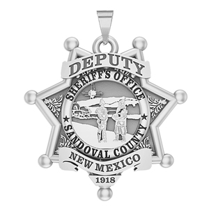 Personalized Sandoval County New Mexico Sheriff Badge with your Rank and Number