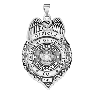 Personalized Wisconsin Corrections Badge with Your Number