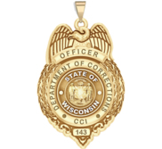Personalized Wisconsin Corrections Badge with Your Number
