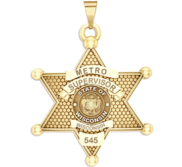 Personalized 6 Point Star Wisconsin Sheriff Badge with your Dept   Rank and Number
