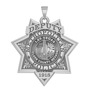 Personalized Las Vegas Nevada Metro Police Badge with your Rank and Number