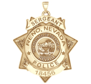Personalized 7 Point Star Nevada Police Badge with your Rank  Dept  and Number