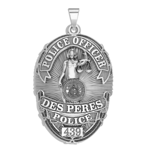 Personalized Des Peres Missouri Police Badge with Your Rank and Number