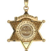 Personalized 6 Point Star Tennessee Sheriff Badge with Rank  Number   Dept 