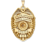 Personalized North Dakota Police Badge with Your Rank  Number   Department