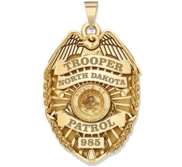 Personalized North Dakota Trooper Badge with Your Rank  Number   Department