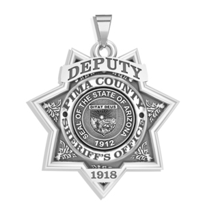 Personalized 7 Point Star Arizona Sheriff Badge with Rank  Number   Dept 