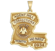 Personalized Louisiana Corrections Badge with Rank and Number