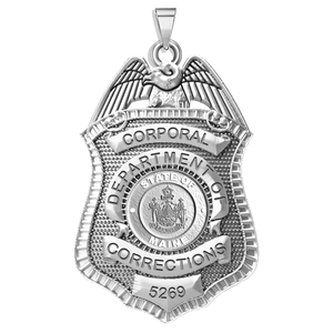 Personalized Maine Corrections Badge with Your Number