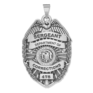 Personalized Idaho Corrections Badge with Your Rank  Number   Department