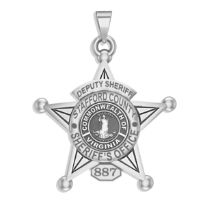 Personalized 5 Point Star Virginia Sheriff Badge with Department  Rank and Number