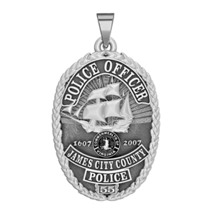 Personalized James City County Virginia Police Badge with Your Rank and Number