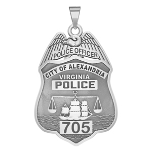 Personalized Alexandria Virginia Police Badge with Your Rank and Number