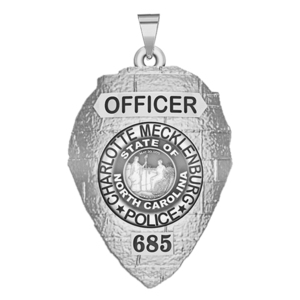 Personalized Charlotte Mecklenburg North Carolina Police Badge with Rank and Number