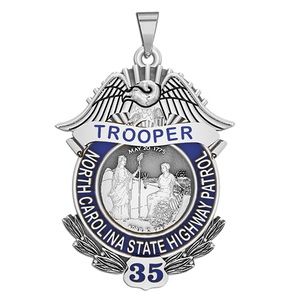Personalized North Carolina Highway Patrol State Trooper Badge with Number